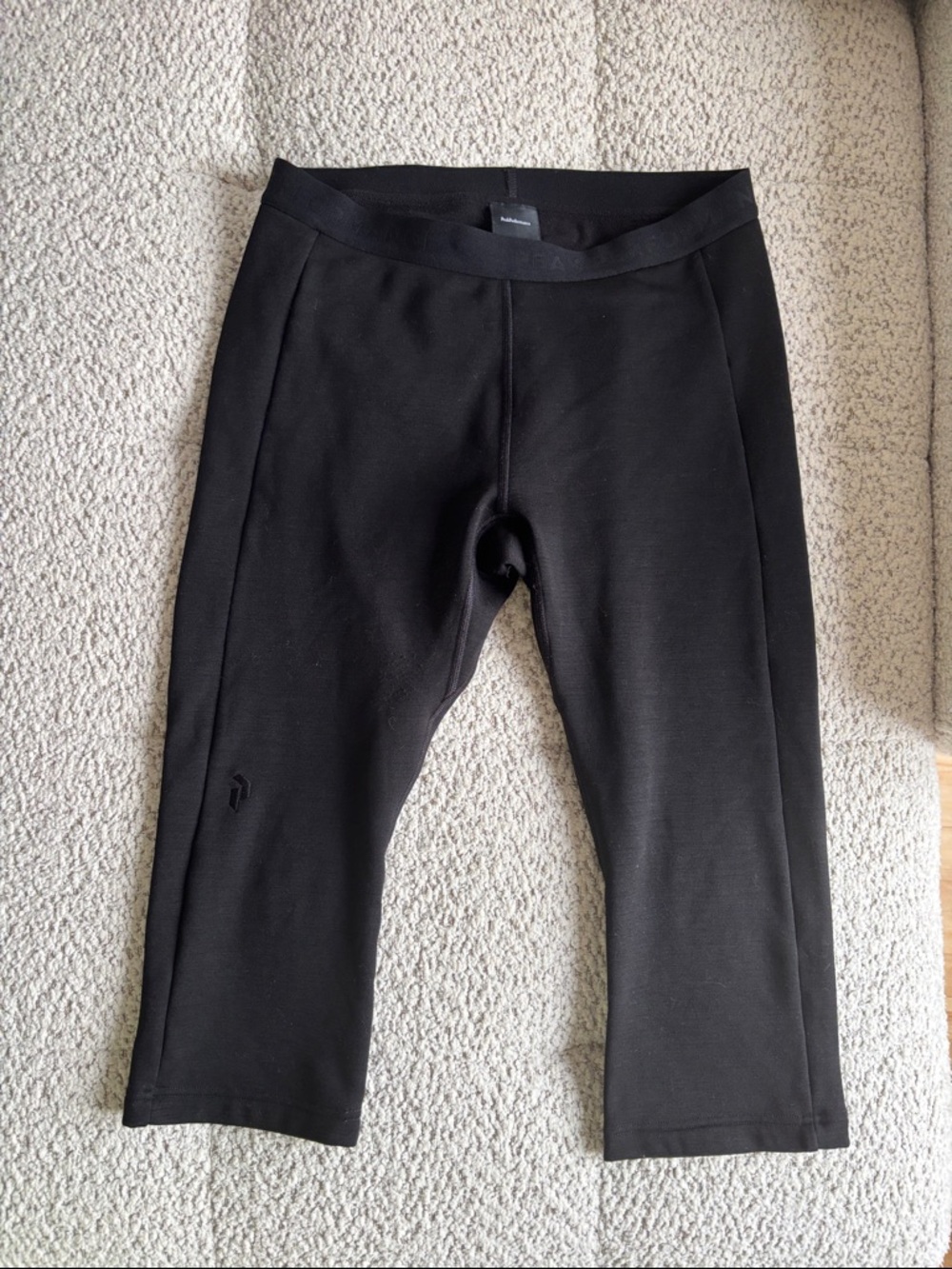 Peak Performance Black Cropped Wool-Blend Base Layer Legging